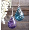 Glass Eye Studio Raindrop Ornament (Teal Shimmer)