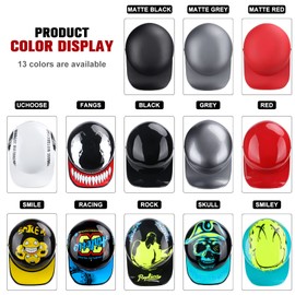 Uchoose Baseball Style Cap Motorcycle Helmets Matte Black Unisex-Adult Helmet for Adults Motorcycle Motorbike Moped Street Bike DOT Approved (X-Large, UCHOOSE)