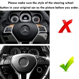Moonlinks Steering Wheel Button Sticker Compatible with Mercedes A B C E M G SL GL GLA CLA GLK SLK GLS Class,Steering Wheel Button Decoration Trim Cover Sticker Inner Accessories(12PCS,Chrome-Square)