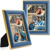 KSROECUD 5x7 Velvet Picture Frame, Navy Blue Photo Frames with