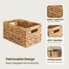 Set of 4 Water Hyacinth Storage Baskets, Handwoven Wicker Bins