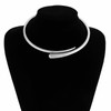 WOWORAMA Silver Chunky Cuff Choker Necklace for Women Teardrop Collar