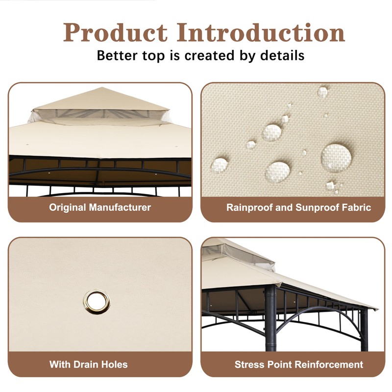 SCOCANOPY Replacement roof for Target Madaga Gazebo Model L-GZ136PST (Light