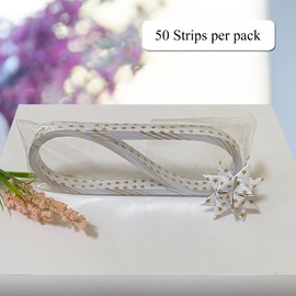 Gold Star Patterned Paper Strips for Weaving Projects. Paper Strips for Moravian Stars, German Stars and Froebel Stars. 50 Strips per Pack (1/2 x 20 inch)