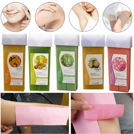 LUCKDANO 12 Sabores Cartucho de Cera Depilatoria Cabello de Depilación Kit de Cera de 100 G Roll sobre Cera Caliente con 12 Aromas para Todas las Partes del Cuerpo PELETIR (Colores variados #38)