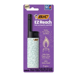 BIC EZ Reach Candle Lighter, The Ultimate Lighter with Extended Wand for Grills and Firepits (1.45-inch), Home Decor Design, 3-Pack (Assortment of Designs May Vary)