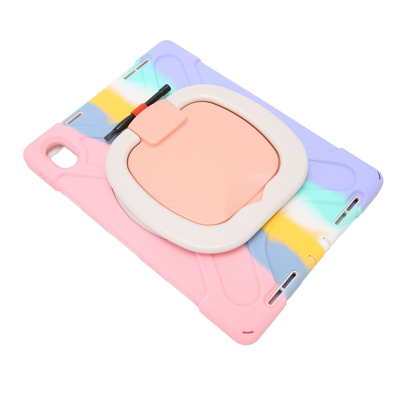 Tablet Case Silicone Hard PC Precise Cutouts Adjustable Strap 360