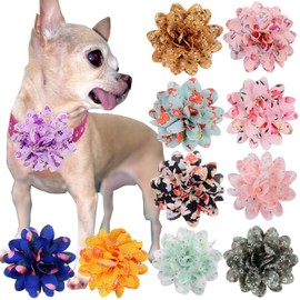 AWOCAN Dog Collar Bows Detachable Flowers Bow Collar Cat Flowers Collar Charms Bow Pet Costume Dress up Supplies for Wedding Birthday Party