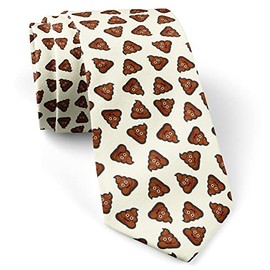 ( Happy Poop Icon ) Fashion Novelty Necktie, Conversation Neckwear Ties Great for Party and Events
