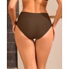 Tempt Me Mid Waist Brown Bikini Bottoms-Full Coverage Bathing Suit