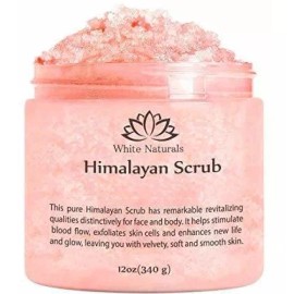 White Naturals Pura Sal Rosa Del Himalaya Exfoliante Corporal Lavar Con Exf