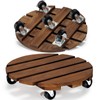 Yangbaga 2pack Plant Caddy 12’’Wood Duty Rolling Plant Stand with