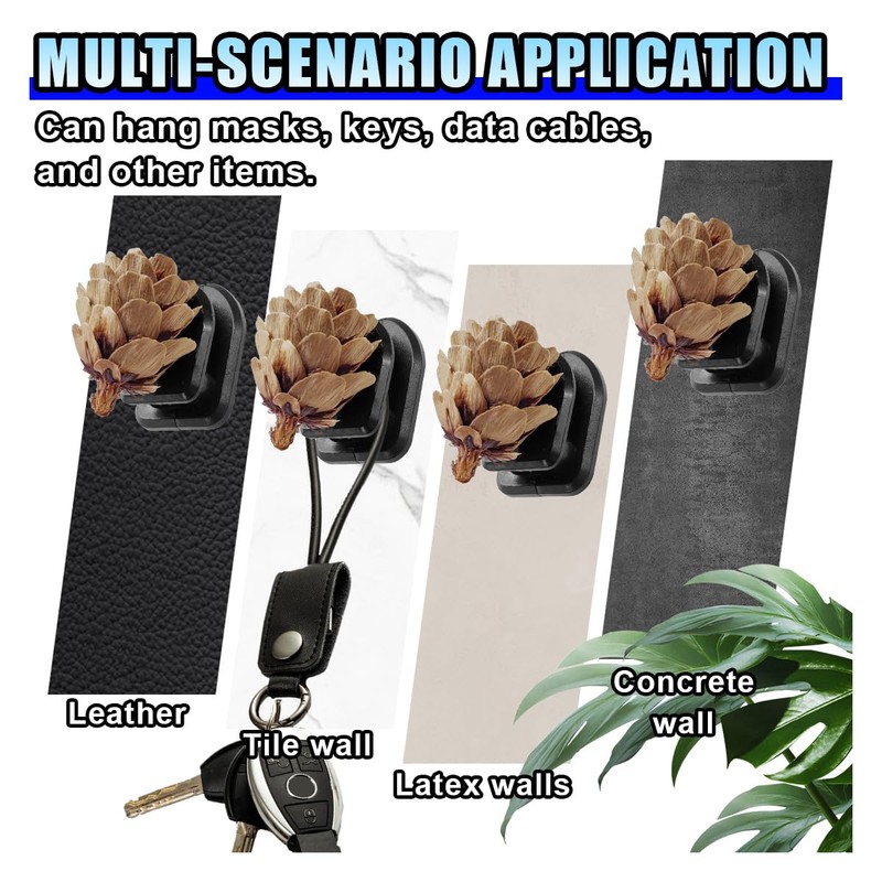 4PCS Car Mini Hooks - Multifunctional Self-Adhesive Backseat Hangers Vehicle