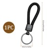 WOLMIK Braided Leather Keychain, PU Leather Strap Keyring Car Braided