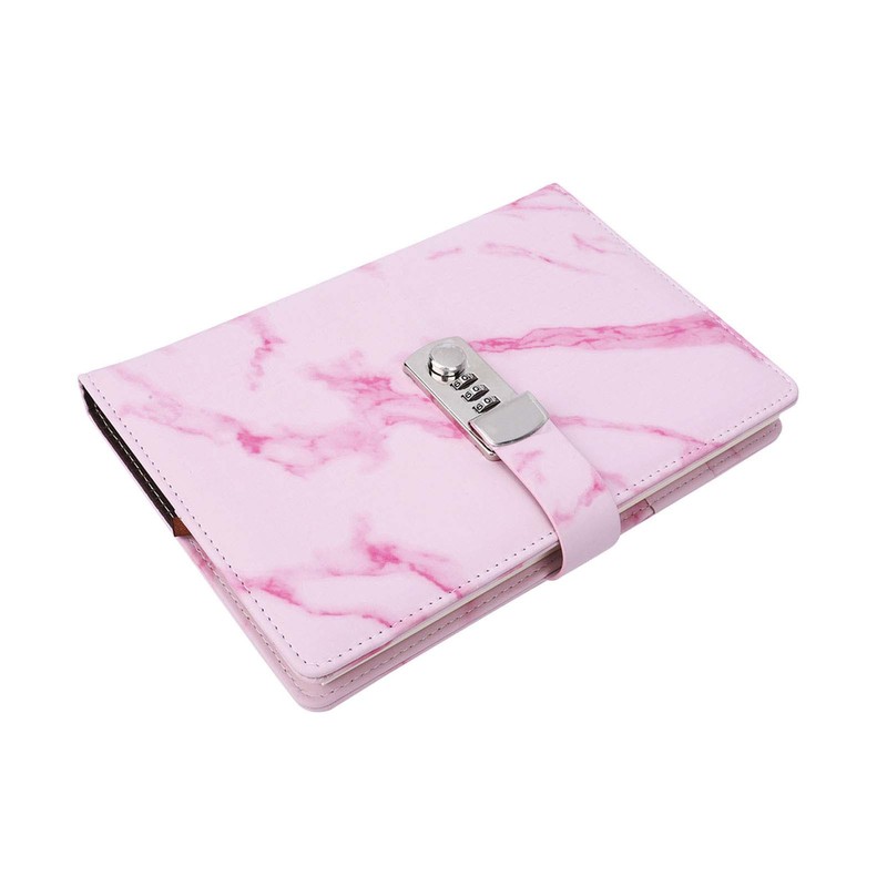 A5 Note Book PU Leather Cover Password Lock Notepad Diary