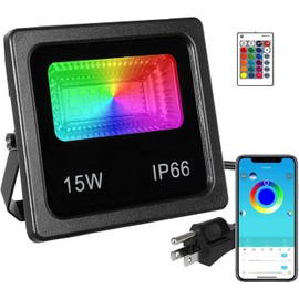 Z 150W Equivalent Led Color Changing Flood Lights Multi Colors RGB Uplighting with Remote, IP66 Waterproof Stage Lights, Dimmable Colored LED Lights, Floor for Party Outdoor Indoor Decor