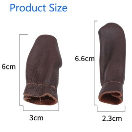 BEANPRECOY 10Pcs Leather Finger Cots DIY Finger Thimble Leather Thimble for Hand Sewing Knitting Thimble Leather Thimble Pads Knit Gloves Leather Gauntlet Thumb PU Leather Material Thumb Protector
