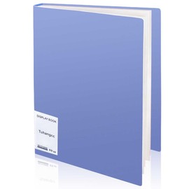 Tuhangcc Binder with Plastic Sleeves 30-Pocket with Clear Sheet Protectors 8.5"x11", Heavy Duty Art Portfolio Folder, Presentation Book Display 60 Pages of Document Organizer (Ultramarine)