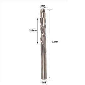 Sinoprotools Spiral Cutter 8 mm Shank, Up & Down Compression Flush Cutter, Solid Carbide CNC Cutter, Spiral Grooved 28.6 mm, Spiral Cutter for DIY Woodworking, Flush Trimming
