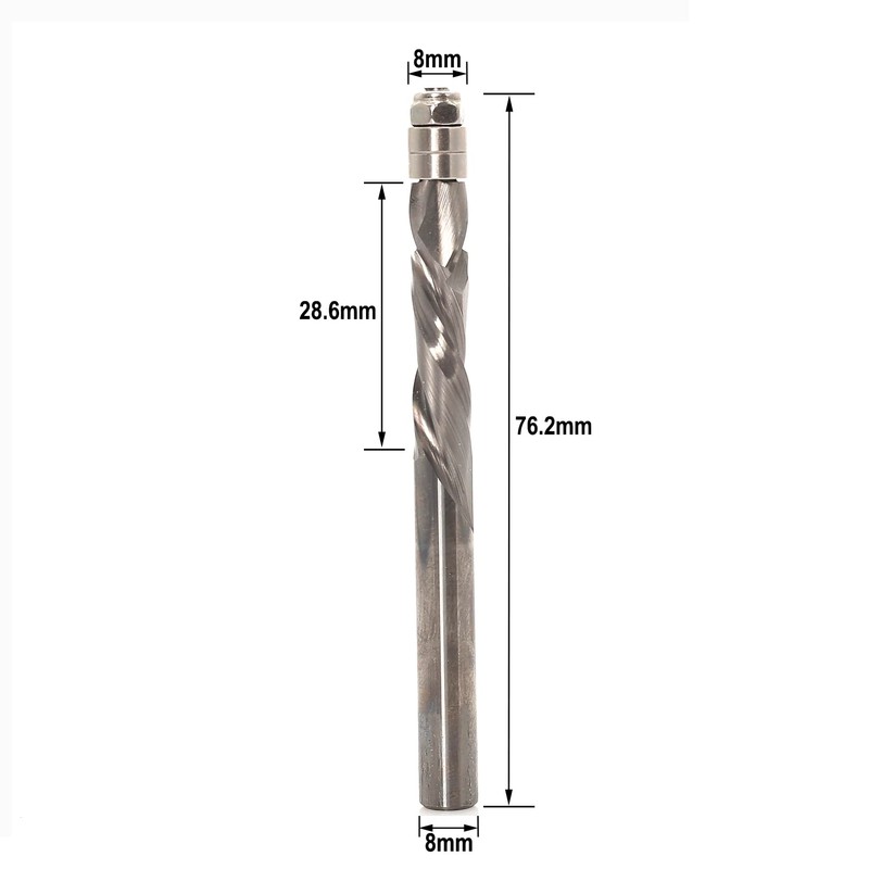 Sinoprotools Spiral Cutter 8 mm Shank, Up & Down Compression