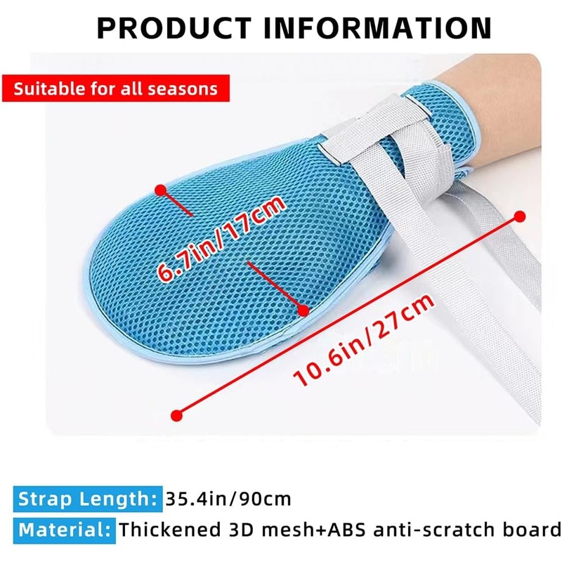 CRAZY ROSA Dementia Restraint Gloves - 2PCS Anti-Scratch Protective Breathable