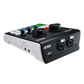ATEN UC8000 MicLIVE 6-CH Podcast Audio Mixer AI | Built-in Phantom Power, XLR TRS connectors Mic or Instrument Input, USB-C Audio-In, Livestreaming, Podcasting, Audio Recording for Windows and Mac OS