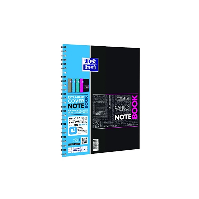 Study Notebook Notebook, A4+, Squared, 80 Sheets, 4 Assorted Colours