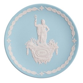 Wedgwood Earplate 2024 Version, Jasper, 6.7 inches (17 cm), Olympus Zodiac Poseidon, Pale Turquoise 1067342