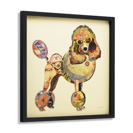 Empire Art Direct DAC-074-2525B Poodle Dimensional Collage Handmade by Alex Zeng Framed Graphic Dog Wall Art, 25" x 25" x 1.4", Ready to Hang