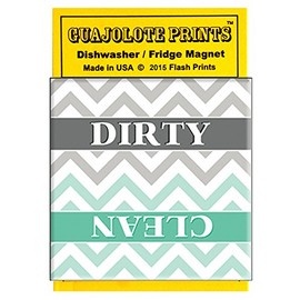 Dishwasher Magnet Clean Dirty Sign, Strong Clean and Dirty Magnet for Dishwasher (Turquoise Stripes)