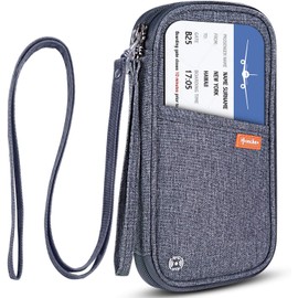 jiemei Funda RFID para pasaporte familiar, impermeable, organizador de documentos de viaje, cartera de tarjetas, bolsa para hombres y mujeres, One_Size, Clásico