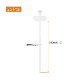MECCANIXITY 12pcs Marker Cable Zip Ties, 10 Inch Self-Locking Labels Zip Tie Wraps, Wire Tags Zip Ties for Indoor and Outdoor, 5/16", White