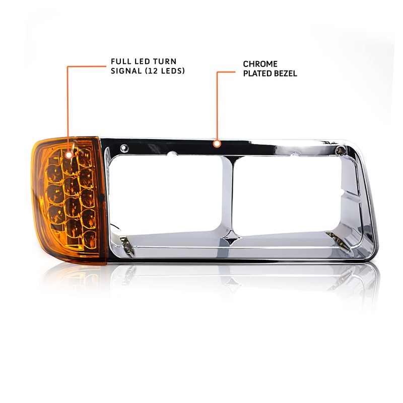 Torque Headlight Bezel Passenger Right Side Replacement for 1989-2002 Freightliner