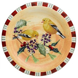 Lenox Winter Greetings Everyday Stoneware Goldfinch Salad Plate