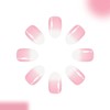 Short Press on Nails Oval Shaped Fake Nails White Pink