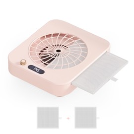 Nail Dust Collector with 2 Cleanable & Reusable Filters,Compact Vacuum Fan Dust Collector,Suction Machine for Acrylic Home Nails Polishing Nail Salon,Pink