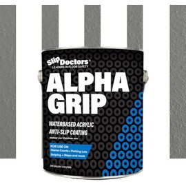 Alpha Grip Non-Slip Paint for Concrete & Asphalt – Non-Skid Coating Ideal for Striping Parking Lots, Playgrounds & Pavements (Medium Gray, 1 Gallon)