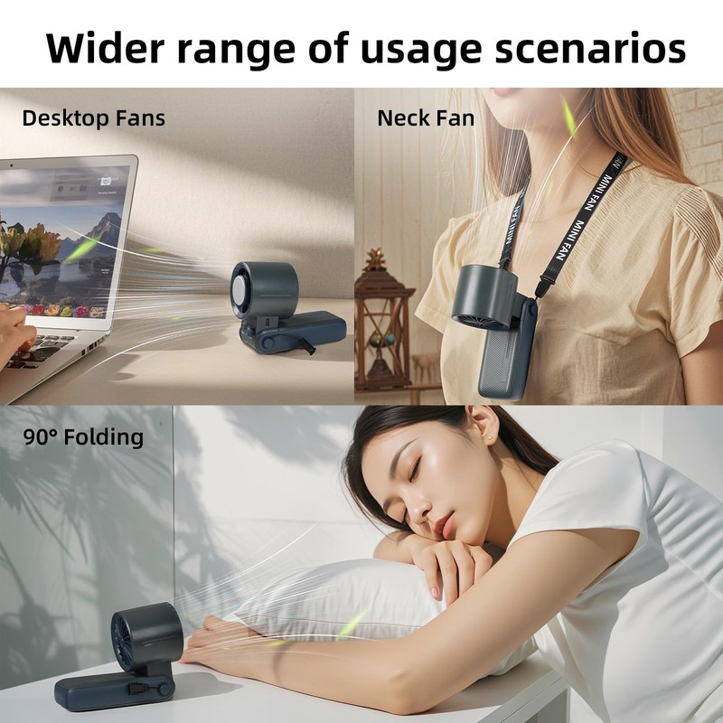 Handheld Fan with Ice Cooler,6000mAh Rechargeable Battery Operated Portable Fans,(1-199)Speed,90°