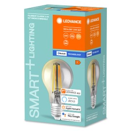 LEDVANCE Smart Led Lamp With Bluetooth, E27, Dimmable, Warm White (2700 k), Replaces Incandescent Lamps With 44 W, Controllable With Alexa, Google And Apple, Smart + Filament Classic Dimmable, 1-Pack