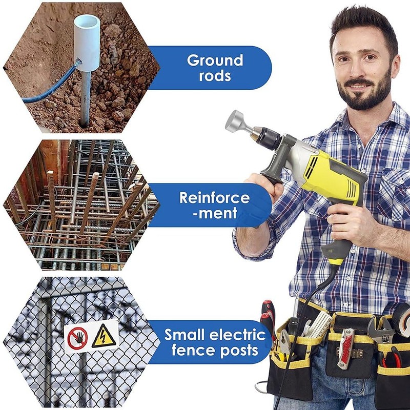Nagoyuki 1 Piece SDS-Plus T-Post Ground Rod Driver Drill Bit