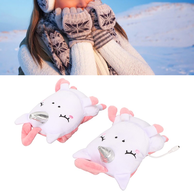 USB Hand Gloves Electric Cute Animal Shape Fingerless Cartoon USB