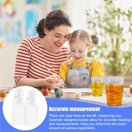 Asfrode Epoxy Resin Mixing Cups, 50 Pieces 240 ml Plastic Measuring Cups with 50 Pieces Mixing Sticks for Liquids Mixing Resin Colour Pigment Cooking