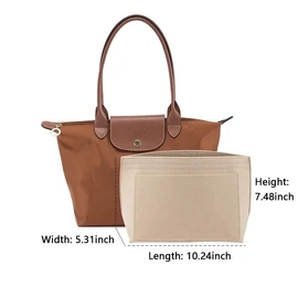Gastinsave Bag Organiser Insert for Longchamp Tote Bag Organiser Handbags Backpack Organiser Insert (Beige-M)