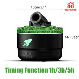 Cannon Humidifier, Humidificador Cañon Diffuser, Mini Aroma Blast Canyon Silent Turret Mist De Aromas Vapor Rocket Difusor Shoots Ball Smoke Air Rings for Essential Oils Home Bedroom Auto 7 Led Lights