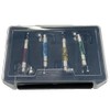 4 illuminated Bite Indicators in case. Coloured Glass Red, Yellow,