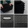 Morcte 4-Pack Plastic Storage Weave Baskets, Plastic Shelf Baskets, Black