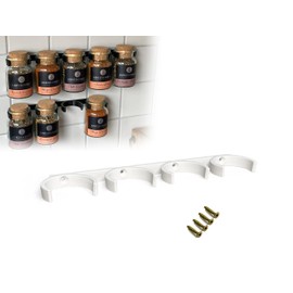 Printari Spice Rack Wall Shelf for 4 Ankerkraut Cork Jars Spice Jars Includes Mounting Material (White, for 4 Spice Jars)