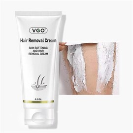 VGO Painless Hair Removal Cream for Women & Men, Hair removal cream for body, back legs, All Skin Types, 4.06ozSpatula-A FC-006  Comfort Cosmetic Wax - Colour: One-white