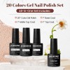 JODSONE 23 PCS Gel Nail Polish Set with Base Glossy