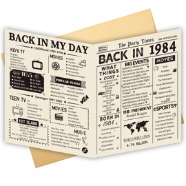 HOMANGA 40th Birthday Card for Men and Women, 40th Birthday Gifts for Women and Men, 40th Bday Card for Wife Husband, Big 40 Year Birthday Card, Vintage Style 8x10 Inch